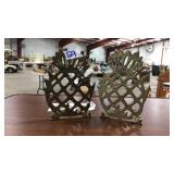 BRASS PINEAPPLE NAPKIN HOLDERS