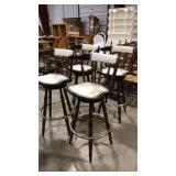 4 MID CENTURY SWIVEL SEAT BAR STOOLS