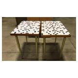 TILE TOP MID CENTURY SIDE TABLES