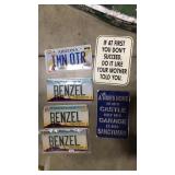 ASST ARIZONA LICENSE PLATES & 2 SHOP SIGNS