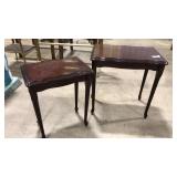 PAIR OF MAHOGANY NESTING TABLES