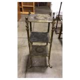 CLAW FOOTED ORNATE BRASS 3 TIER TABLE