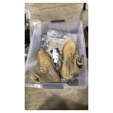 TOTE OF MILITARY CLOTHES & BOOTS