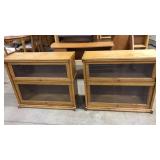 PAIR OF OAK 2 TIER BANNISTER BOOK CASES