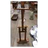 PRIMITIVE ADJUSTABLE WOOD STAND/ CANDLE HOLDER