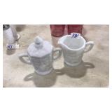 2 PC ASST MILK GLASS