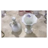 2 PC ASST MILK GLASS