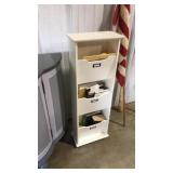 3 SHELF WOODEN ORGANIZER W CONTENTS