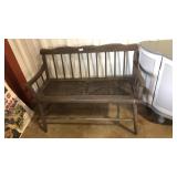 DEACON'S BENCH W WOVEN SEAT, 43 W X 31.5 T X 20 D