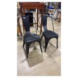 2 BLACK METAL CHAIRS