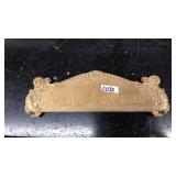 ANTQ. BRASS CASH REGISTER SIGN 'AMOUNT PURCHASED'