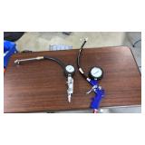 2 AIR HOSE NOZZLES W/ GAUGES