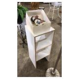 WHITE SHELF WITH SNOWMAN FIGURINE