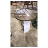 HAND MADE SIDE TABLE WITH GLASS TOP