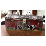 FARM/BARN GRAPHIC TIN STORAGE BOX
