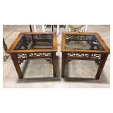 ENLAYED GLASS ORANTE SIDE TABLE