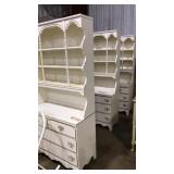 3 PC MID CENTURY WHITE PAINTED BOOK CASES