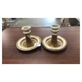 POTTERY CANDLESTICK HOLDERS