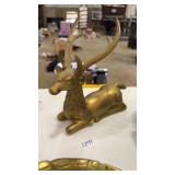 BRASS DEER TABLE FIGURINE