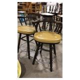 PAIR OF MID CENTURY SWIVEL SEAT BAR STOOLS