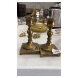 BRASS CANDLESTICK HOLDERS (2)