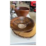 WOOD CARVED BOWLS & ETC