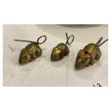 2 BRASS MICE FIGURINES