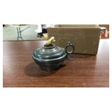 ANTIQUE SILVER PLATED OIL LAMP