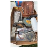 FLAT OF ASST. TOOLS: SOCKETS, GREASE FITTINGS, ETC