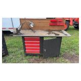 CRAFTSMAN SHOP TABLE WITH MOUNTED VISE