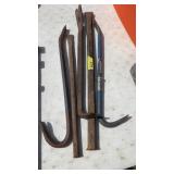 5 CROWBARS AND PINCH BARS