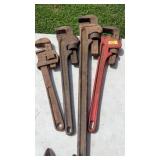 4 ASST. PIPE WRENCHES VARIOUS SIZES