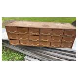 METAL STORAGE CABINET MULTI DRAWER WITH CONTENTS