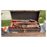METAL TOOL BOX WITH CONTENTS