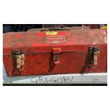 METAL TOOL BOX WITH CONTENTS