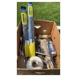 BOX LOT OF ASST. TOOLS: TAPE MEASURES, FILES