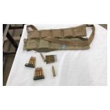 (2) MILITARY BANDOLEERS & ASST. RIFLE CARTRIDGES