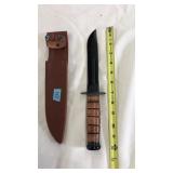 USMC FIXED BLADE KA-BAR UTILITY KNIFE W/SHEATH