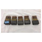 (5) 8 ROUND CLIPS WITH 30-06 AMMO