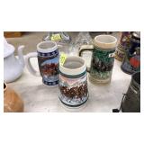 3 BUDWEISER BEER STEINS