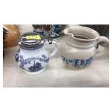 GLAZED POTTERY PITCHER & BAVARIA GERMANY STEIN