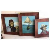 (3) FRAMED OIL ON CANVAS NATIVE AMERICAN PORTRAITS