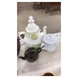 3 PORCELAIN TEA POTS