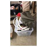 TOTE OF ASST. TOOLS, HARDWARE, MISC