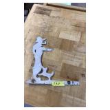 METAL FARMER/DOG SILHOUETTE WALL BRACKET