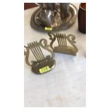 PAIR OF BRASS BOOKENDS