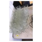 LOT OF CLEAR CUBIST GLASS FOOTED TUMBLERS