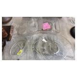 LOT OF CLEAR GLASS SERVING TRAYS