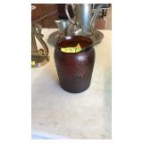 BROWN DEP. GLASS JAR "HUMIDOR"