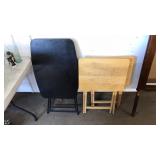 2 WOOD & 1 PLASTIC FOLDING TV TRAYS